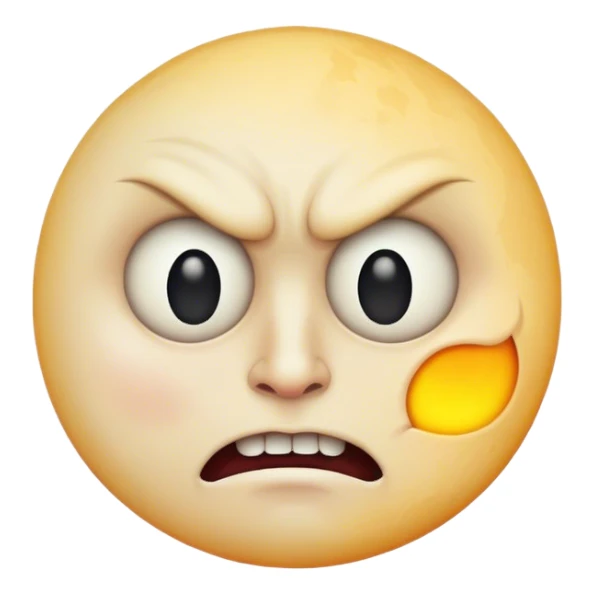 Mad moon face emoji sticker