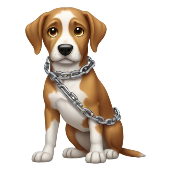 Dog wearing a chain sticker