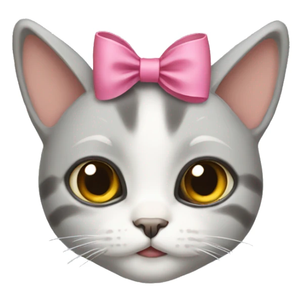 A cat with a bow on its head sticker