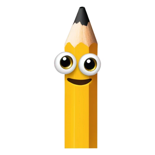 Pencil with eyes sticker