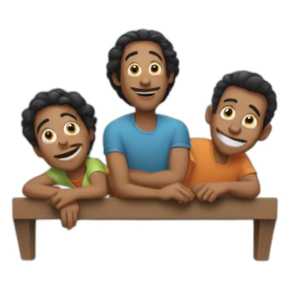 Three goofy friends hanging out sticker