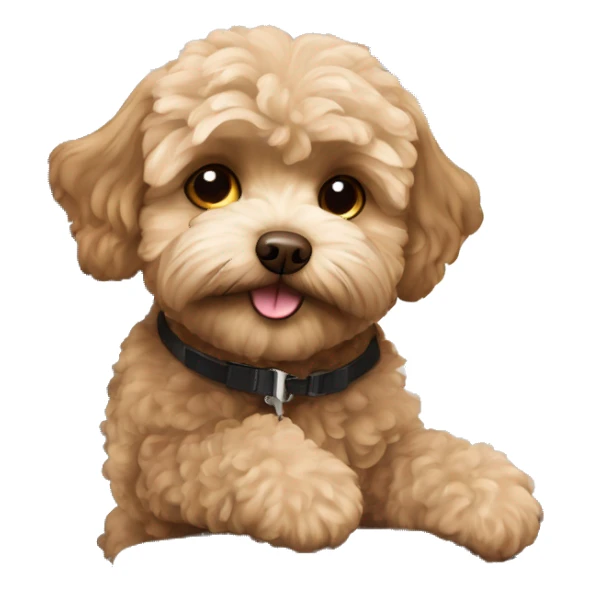 Brown Maltipoo in airplane sticker