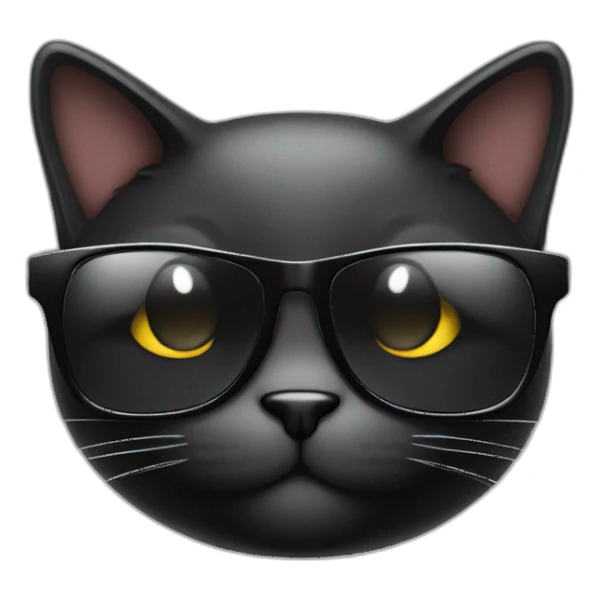 black smirking cat wearing sunglasses sticker