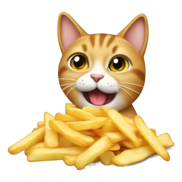 Cat eating hot chips sticker
