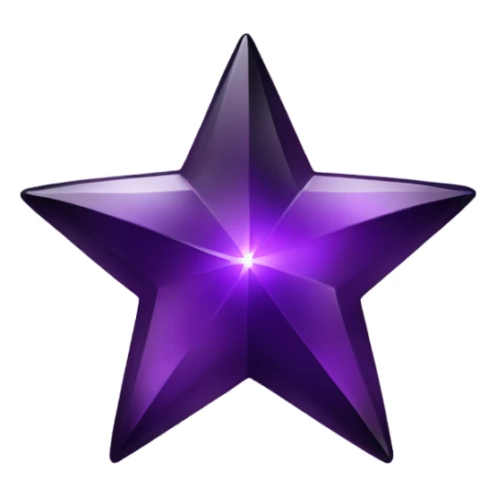 shiny black purple four-point star diamond rounded sticker