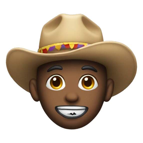 clown with cow boy hat sticker