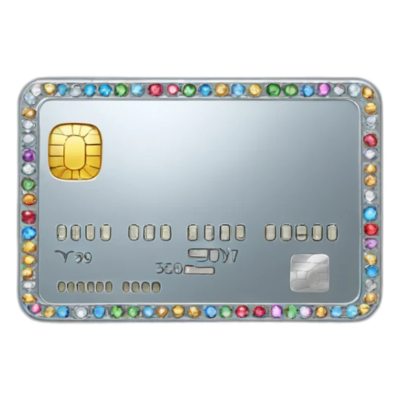 Silver credit card with gems sticker