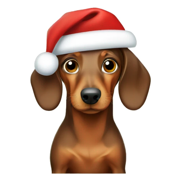 Brown Dachshund under Christmas tree sticker