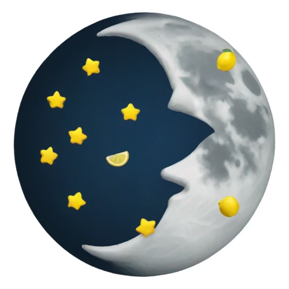 a moon with a lemon shar sticker