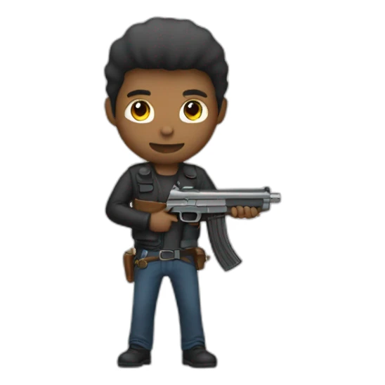 person holding a gun sticker