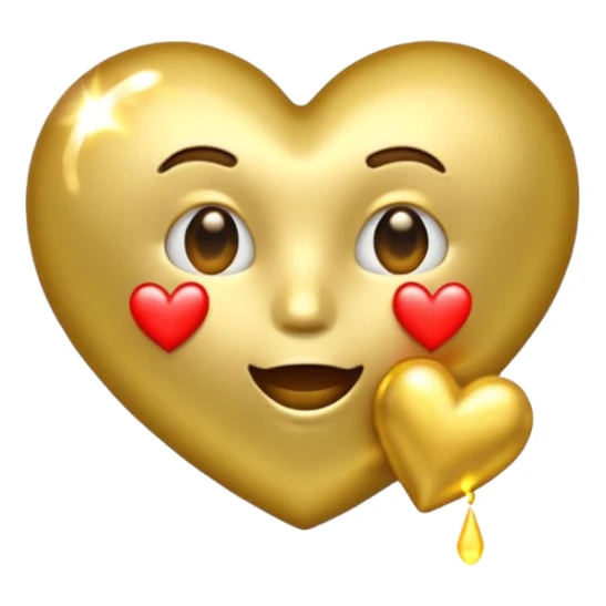 Emoji blowing gold heart  sticker