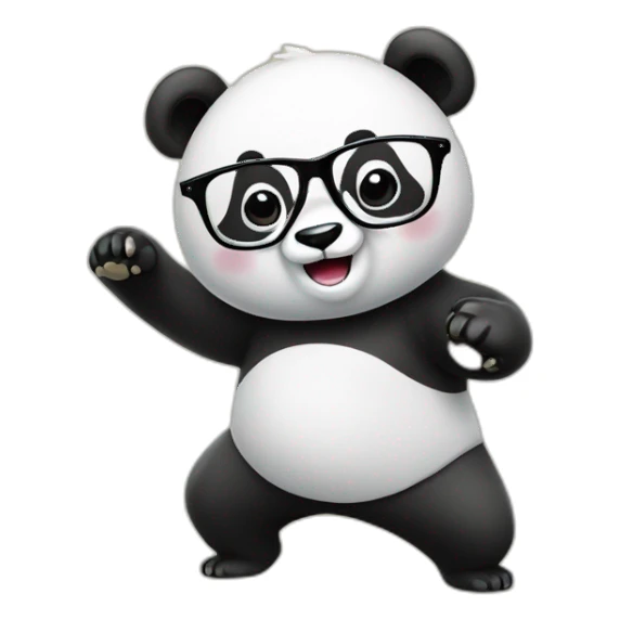 a panda bear with glassesdoing tai chi sticker