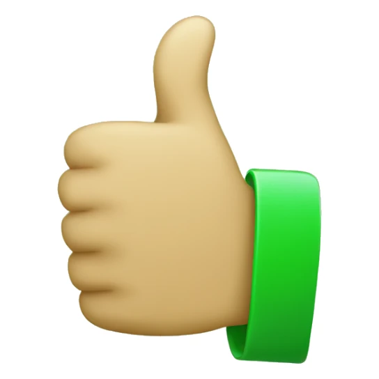green color thumbs up sticker