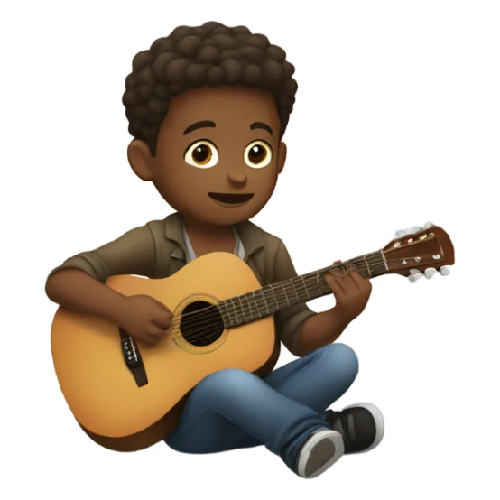 Boy playing guitar  sticker