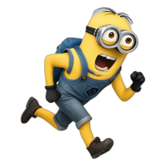 minion corriendo asustado sticker
