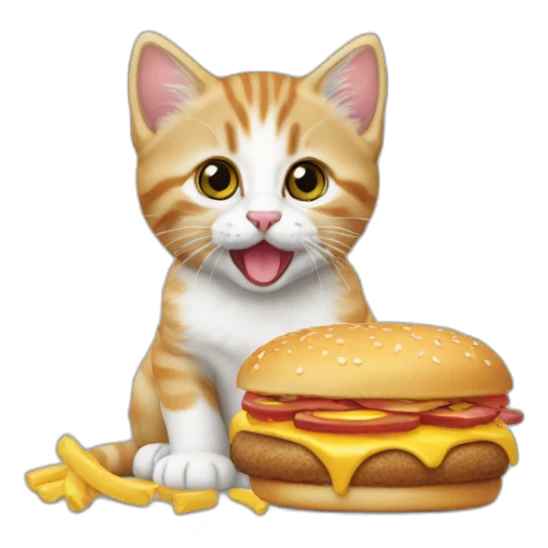 kitten eats mcdonald’s sticker