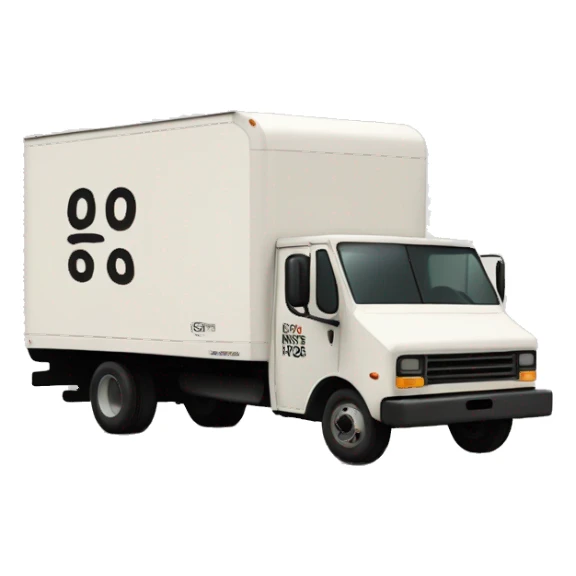 Boxtruck with letters "PGS” on the side sticker