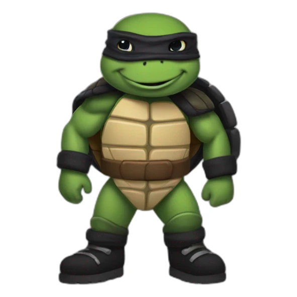 Ninja turtle wearing Black ugg boots sticker