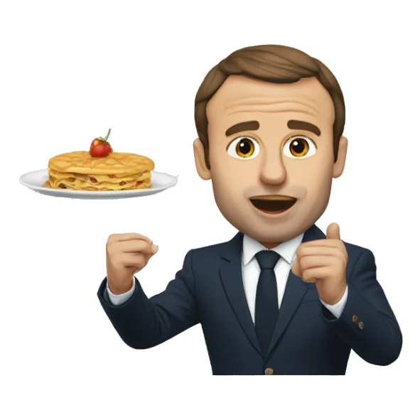 Macron qui mange sticker