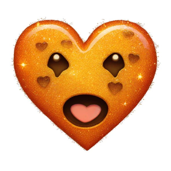 Orange burnt heart with glitter  sticker