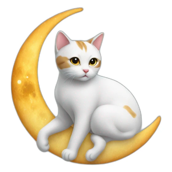 cat on the moon sticker