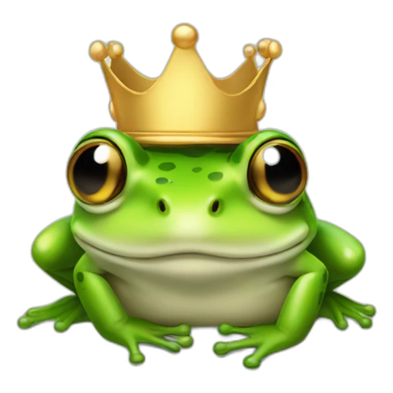 frog with crown on head sticker