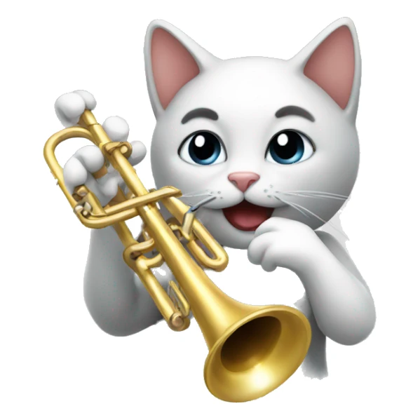 Cat playing a trumpet  sticker