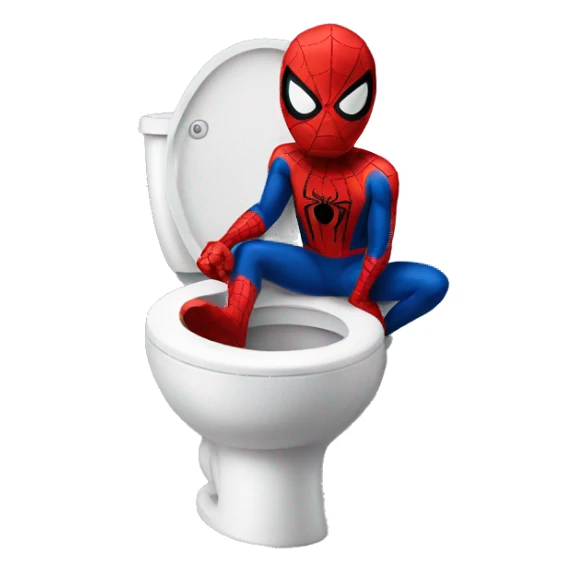 spiderman sitting on toilet sticker