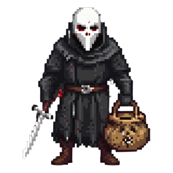 nightmarish executioner with torn sack mask sticker