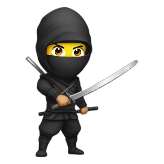 ninja with a weapon in his hand sticker