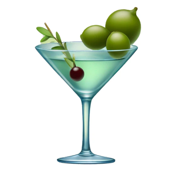 Martini with olive sticker