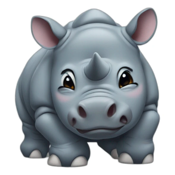 babe rhino that is crying  sticker