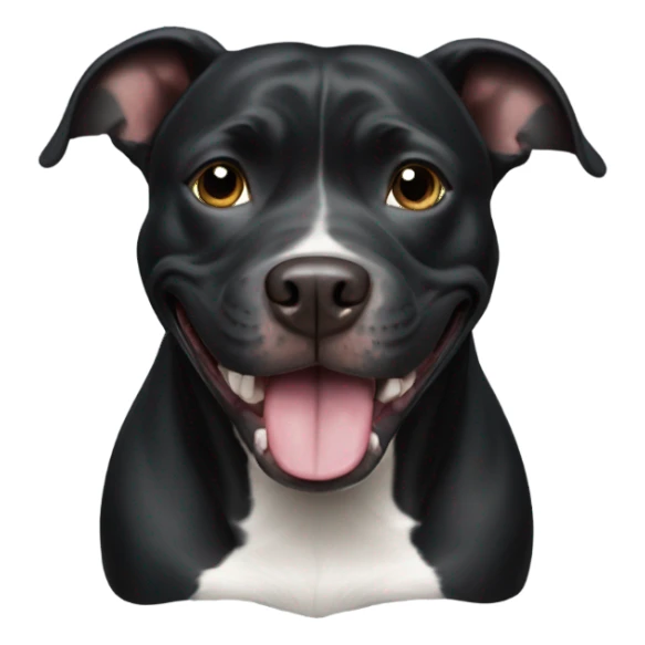 happy black pitbull sticker