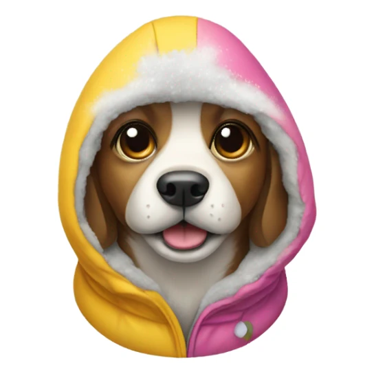 Dog wearing snowsuit sticker
