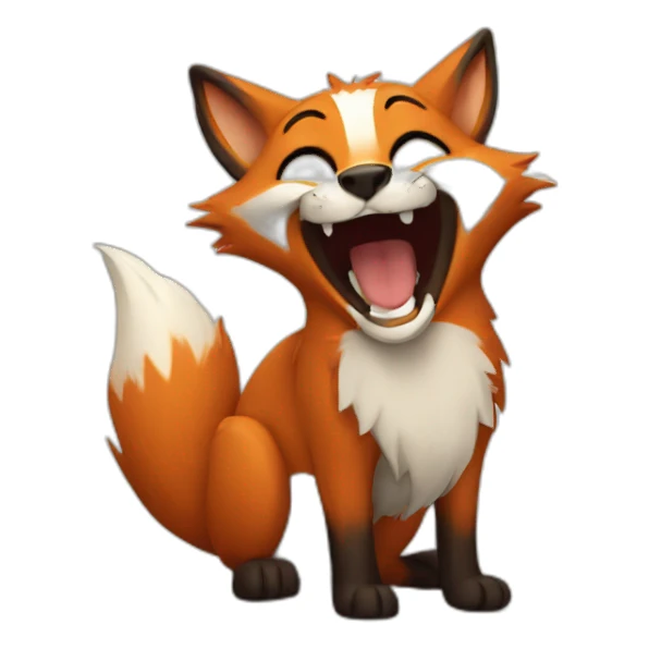 Laughing fox sticker