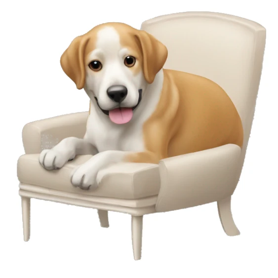 Chien qui mange sur une chaise sticker