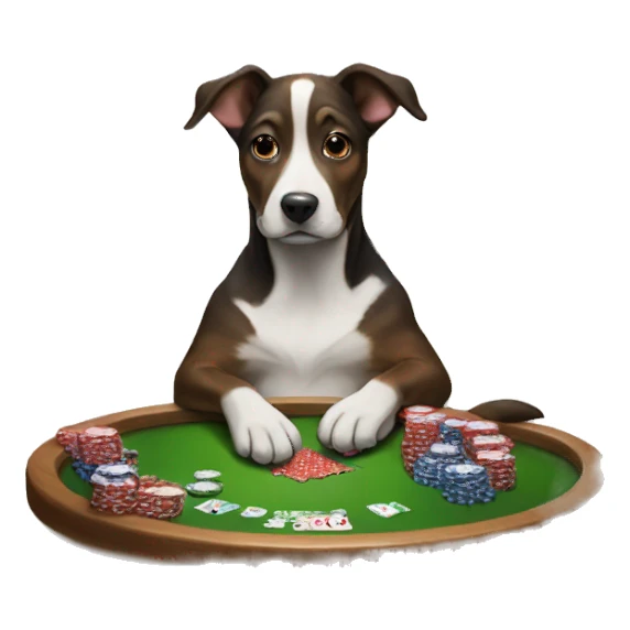 Dog playing poker sticker