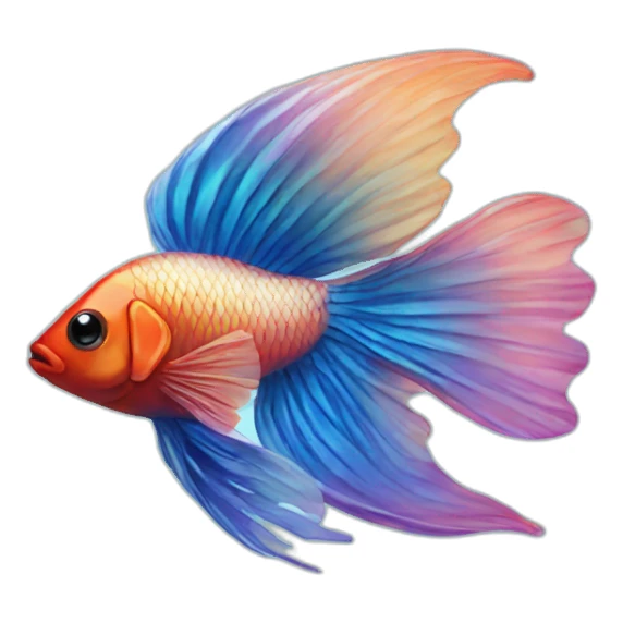 beta fish with angel wings sticker