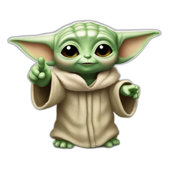 Baby yoda doing a thump up sticker