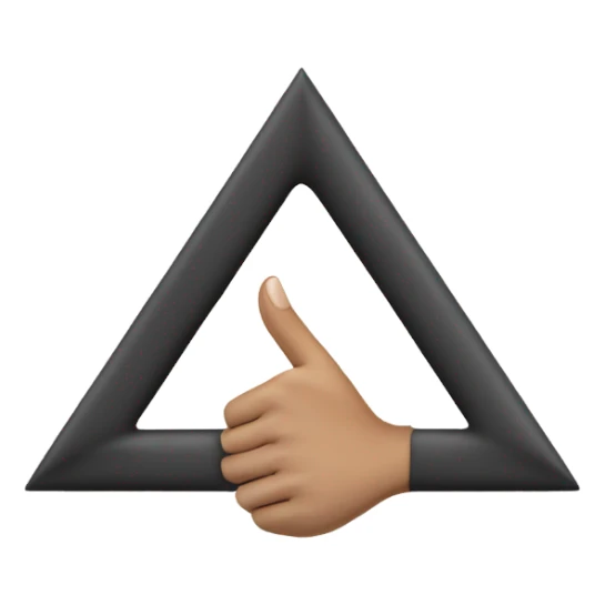 2 hands make A simbol like create Triangle simbol using thumb and index finger sticker