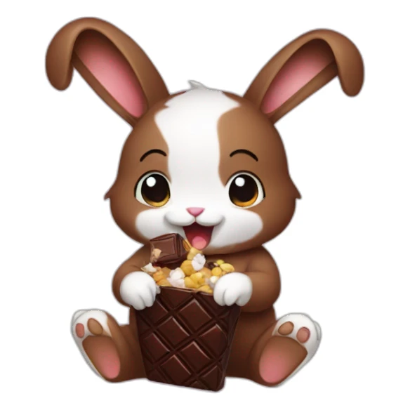 bunny eating chocolate sticker
