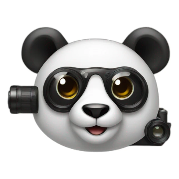 panda with a camera sticker