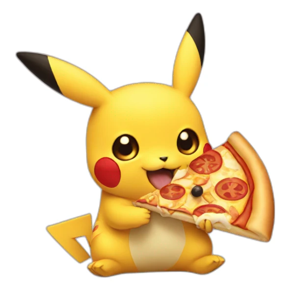 Pikachu eating pizza sticker