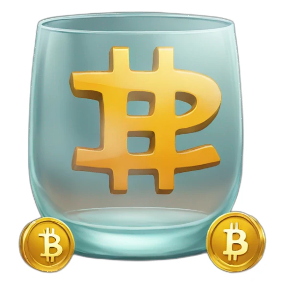Bitcoin in glass sticker