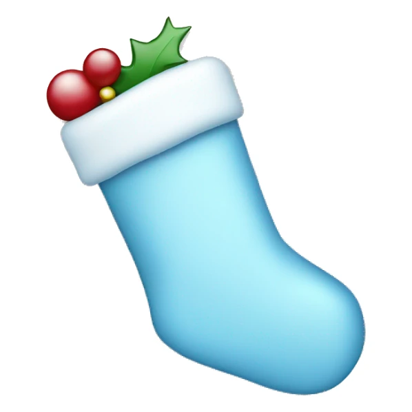 Baby blue Christmas stocking  sticker