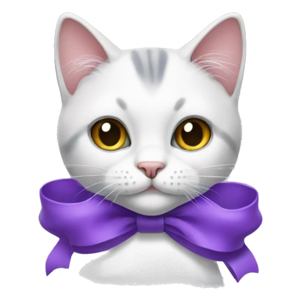 cat with purple bow sticker