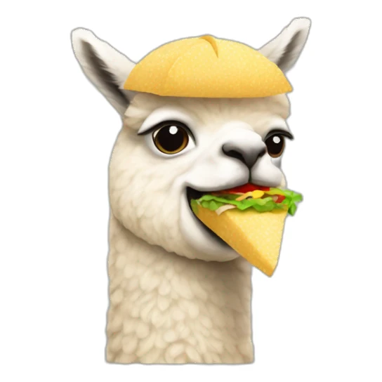 alpaca eating a taco sticker