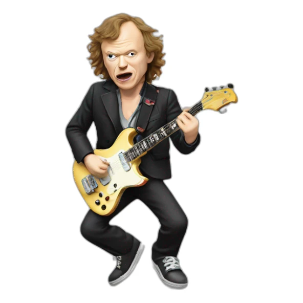 Angus Young on the ground sticker