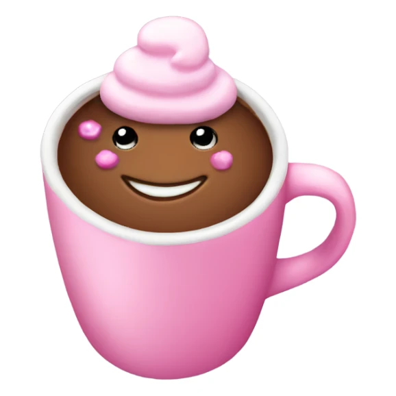 Pink hot chocolate with pink marshmallow  sticker