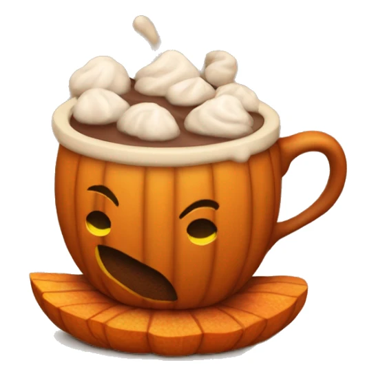 Hot cocoa in a pumpkin-shaped cup sticker